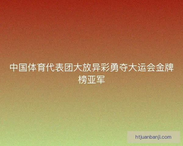 中国体育代表团大放异彩勇夺大运会金牌榜亚军