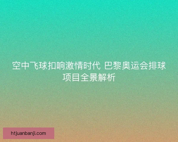 空中飞球扣响激情时代 巴黎奥运会排球项目全景解析